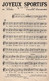 VP19.219 - PARIS - Ancienne Partition Musicale ¨ Joyeux Sportifs ¨ Par E. VACHER Le Virtuose Accordéoniste / M. RIGAL .. - Partitions Musicales Anciennes