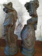 Paire De Statuettes XIXe Paysans Labeur - Plâtre à Patine Brune 40cm Attribué à A. CARRIER BELLEUSE (épreuve? Non Signé) - Altri & Non Classificati