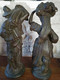 Delcampe - Paire De Statuettes XIXe Paysans Labeur - Plâtre à Patine Brune 40cm Attribué à A. CARRIER BELLEUSE (épreuve? Non Signé) - Otros & Sin Clasificación