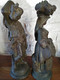 Delcampe - Paire De Statuettes XIXe Paysans Labeur - Plâtre à Patine Brune 40cm Attribué à A. CARRIER BELLEUSE (épreuve? Non Signé) - Otros & Sin Clasificación