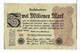 ALLEMAGNE / ZWEI MILLIONEN MARK / 2 MILLIONS DE MARK  / 09 AOUT 1923 - 2 Millionen Mark