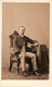 CDV HOMME ITALIEN SUR CHAISE BOIS SCULPTEE GRILLET Jr. PHOTOGRAPHE DU ROI NAPLES ITALIE NAPOLI UOMO ITALIANO ITALIAN MAN - Anciennes (Av. 1900)