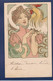 CPA Mucha Art Nouveau Illustrateur Femme Woman Circulé Voir Dos Coq Cocorico - Mucha, Alphonse