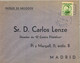 1935 , ALMERIA , SOBRE CIRCULADO , PAPELES DE NEGOCIO , CANJÁYAR - MADRID , FECHADOR AZUL , LLEGADA CARTERIA 1º REPARTO - Briefe U. Dokumente