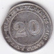 Straits Settlements , 20 Cents 1919 . George V. Argent. KM# 30a, Fautée , Coin Clipée - Malesia