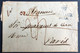 ESPAGNE Lettre 1837 De SEVILLA Griffe Bleue Couronnée" SEV ANDALUCIA BAXA " Pour PARIS + Au Dos RR Cachet De Service !! - ...-1850 Vorphilatelie