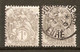 1900-24 - Type Blanc 1c.gris (IB) Nuances - N°107 (x2) - Oblitérés