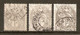 1900-24 - Type Blanc 1c.gris (IB) Nuances - N°107 (x3) - Used Stamps