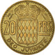 Monnaie, Monaco, Rainier III, 20 Francs, Vingt, 1951, TTB+, Bronze-Aluminium - 1949-1956 Old Francs