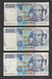 ITALIA 3 X Diecimila Lire Volta Italie 10000 10.000 Lire Repubblica Italiana Italy - 10.000 Lire