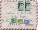 NOUVELLE-CALEDONIE LETTRE PAR AVION DEPART NOUMEA 16-4-58 TAXEE A L'ARRIVEE A NICE LE 2?-4-58 ALPES MARITIMES - Cartas & Documentos