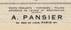 DOCUMENTATION ET MODELES SUR 2 PAGES A. PANSIER PARIS INDUSTRIE CHARIOTS PONTS ROULANTS CIRCA 1950B.E. VOIR SCANS - Tools