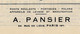 DOCUMENTATION ET MODELES SUR 2 PAGES A. PANSIER PARIS INDUSTRIE CHARIOTS PONTS ROULANTS CIRCA 1950B.E. VOIR SCANS - Macchine