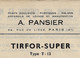 DOCUMENTATION ET MODELES SUR 2 PAGES A. PANSIER PARIS INDUSTRIE TIRAGE TIRFOR CIRCA 1950 B.E. VOIR SCANS - Tools