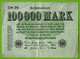 ALLEMAGNE / 100.000 MARK / REICHSBANKNOTE / 25 - 07 - 1923 : OH 36 /  Ros.90 - 100000 Mark