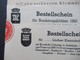 Bestellschein 1950 Lindner Falzlos Album / Nachtragsblätter Gedruckte Werbe PK Versandstelle P. Grimm Heigenbrücken - Advertising