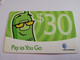 BARBADOS   $ 30 ,- PAY AS YOU GO GREEN    Prepaid      Fine Used Card  ** 8841 ** - Barbades