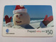 ST LUCIA   $ 50 ,- Stl-p4     SNOWMAN    Prepaid  MINT  Card  ** 8846 ** - Sainte Lucie