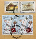 GREECE 2019, REGISTERED VIGNETTE LABEL USED COVER TO INDIA,4 STAMPS EUROPA BUILDING ARCHITECTURE,TOURISM ANIMAL - Covers & Documents