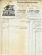 RARE ENTETE DRAPS MANUFACTURES VICTOR LOONTJENS GAND 1880 T.B.E. VOIR SCANS - 1800 – 1899