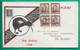 DAY OF ISSUE GEORGE VI STAMPS 1.5P BROWN 4 BLOCK ILLUSTRATED COVER BIRD KIWI NEW ZELAND 1938 - Covers & Documents