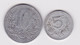 2 Jetons - Monnaie De Nécessité - Union Des Commerçants D'HIRSON - 10 Et 5 Centimes De 1921 - Monétaires / De Nécessité