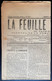 1 C BLANC N° 107 Obl TYPOGRAPHIQUE Sur JOURNAL ENTIER La Feuille Villageoise 15 Septembre 1910 Tarn Et Garonne - 1900-29 Blanc