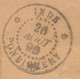 LETTRE.  INDE. 26 AOUT 1890.PONDICHERY POUR MARSEILLE. MODANE A PARIS. ALPHEE DUBOIS 10c + 40c ETAT.    /   2 - Covers & Documents