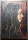 Portrait D'une Jeune Femme Aux Longs Cheveux Noirs/ Portrait Of A Young Lady With Long Black Hair - Huiles