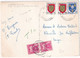 1956 - ARMOIRIES - CARTE TAXEE (GERBES) De AVIGNON => NEUFCHATEAU (VOSGES) - 1941-66 Coat Of Arms And Heraldry