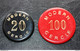 Lot De 2 Jetons Du Cercle De Jeux Modern Cercle à Avignon "20 Et 100 / Modern Cercle." Token Casino - Casino