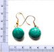 BOUCLES D'OREILLES ....CABOCHONS EN MALACHITE. - Oorringen