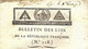 1795  LOI DE LA REPUBLIQUE FRANCAISE 2 Sign. Imprimés Symbole Maçonnique  PARIS IMPRIMERIE NATIONALE Des LOIS - Decreti & Leggi