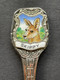 VINTAGE AUSTRALIAN ENAMEL & CHROME PLATE SOUVENIR TEASPOON SKIPPY - Cuillers