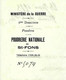 1915 ENTETE MINISTERE DE LA GUERRE POUDRERIE  NATIONALE De St Fons Rhone  Pour Briquetrie Vairet Baudot Ciry Le Noble - Documents Historiques