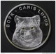 @Y@  Belarus 2007 Lone Wolf 20 Rubles Pure Silver Proof W/ Golden Swarovski Crystals - Belarus