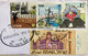 ISRAEL 2002, USED AIRMAIL COVER,4 STAMPS,VIEWER ,FILM HEBREW  CINEMA , YARDEN ,POWER STATION,CARTOON CAR & BIRD,YESHIVA - Lettres & Documents