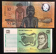 Australia 10 Dollar $ 1988 BB VF Pick#49 + Australia 2 $ Q.fds Unc-  Lotto.2780 - 1988 (10$ Polymeerbiljetten)