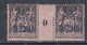 Zanzibar N° 24 X  2 1/2 A. Sur 25 C. Noir En Paire Millésime 0 Trace De Charnière  Sinon TB - Unused Stamps