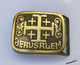 Ancienne Boucle De Ceinture En Laiton - JERUSALEM Et Armoiries - Cinture & Fibbie