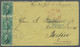 United States: (1868), Vertical Pair And Single Stamp 10c. Green On Cover To Ber - Covers & Documents