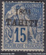 TAHITI : 15c BLEU SURCHARGE 1893 N° 24 NEUF * GOMME AVEC CHARNIERE - COTE 100 € - Ongebruikt