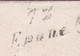 1835 - Cursive 72 EPONE Auj. En Yvelines Sur LAC Vers Le Mesnil St Denis Par Trappes - Via Paris - Taxe 25 - 1801-1848: Précurseurs XIX