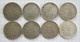 8 Monnaies 1 Franc Semeuse ARGENT - 1904 à 1913 - Lots & Kiloware - Coins