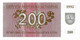 LITUANIE 1992 200 Talonas - P.43a Neuf UNC - Lituanie