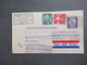 USA 1961 Ganzsache Mit Zusatzfrankaturen Via Air Mail Nach Hannover Mit Stempel Ring Der Tonbandfreunde Hannover - Lettres & Documents