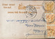 INDORE HOLKAR STATE 1938, USED POSTAL STATIONARY CARD ,2 STAMPS KING,KANNOD & INDORE CITY CANCELLATION - Holkar