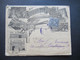 Frankreich 1899 Sage Dekorativer Umschlag Courrier De La Presse 21 Boulevard Montmatre Mit Violettem Stempel - 1898-1900 Sage (Type III)