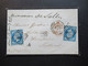 Transit 1861 Napoleon III. Nr.13 (2) Rautenstempel 1896 Trauer Auslandsbrief Nach Dumfries Schottland Stempel PD - 1853-1860 Napoléon III