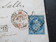 Transit 1861 Napoleon III. Nr.13 (2) Rautenstempel 1896 Trauer Auslandsbrief Nach Dumfries Schottland Stempel PD - 1853-1860 Napoleon III